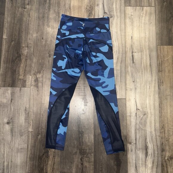 ZYIA Light n Tight Navy Blue Camo Mesh High Rise Leggings Women's size 4 - Picture 2 of 5